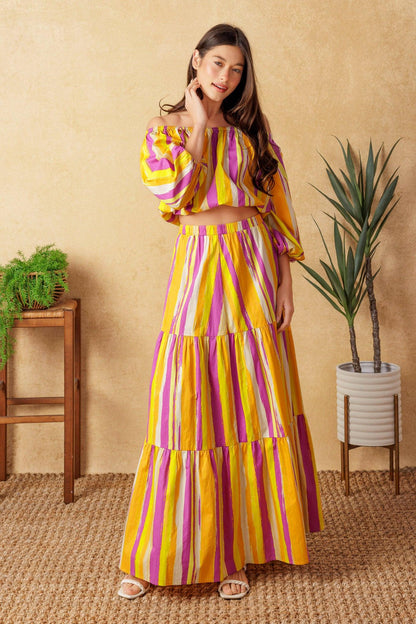 Light up My Life Poplin Maxi Skirt