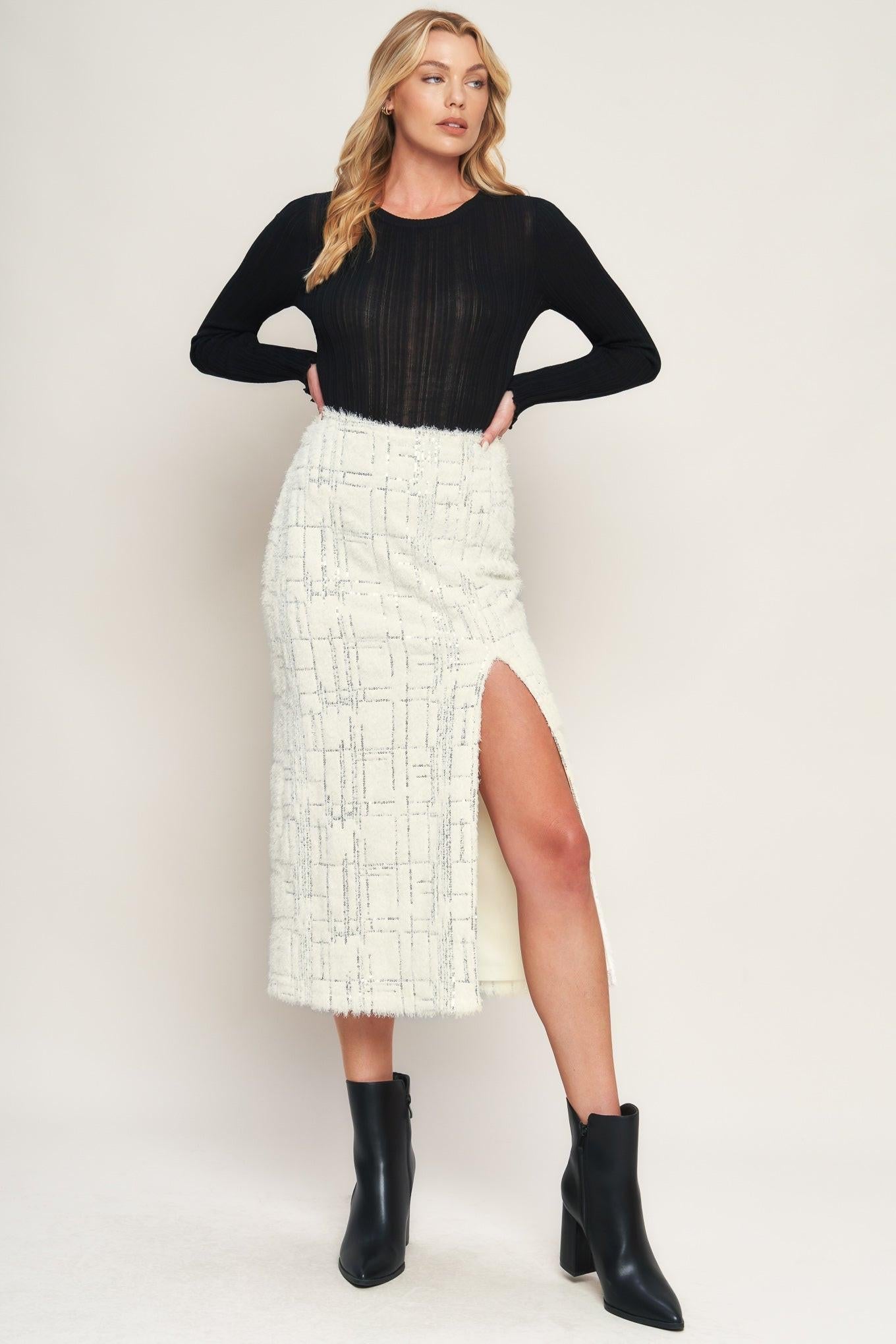 Made You My World Woven Midi Skirt