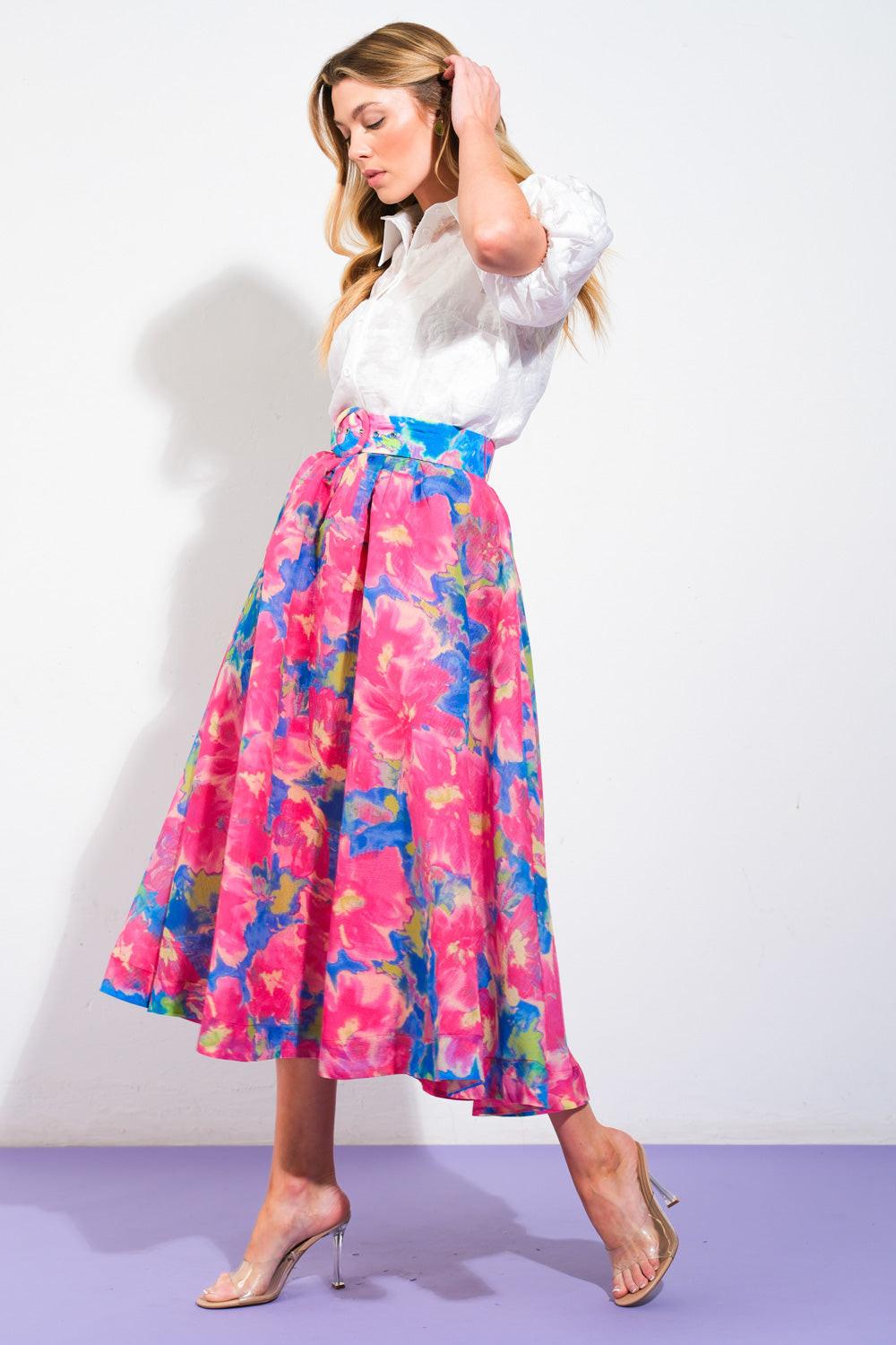 Sweet Vision Woven Midi Skirt