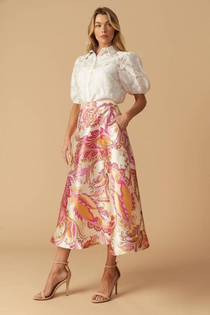 In the Stillness Woven Midi Skirt