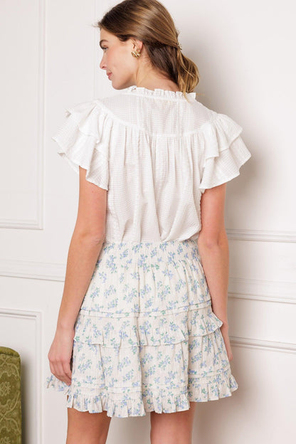 Sunlit Moments Print Mini Skirt