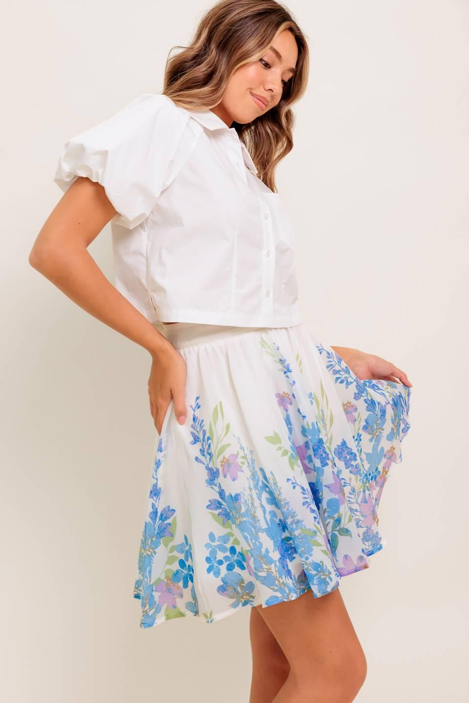Sunset Sail Woven Mini Full Skirt
