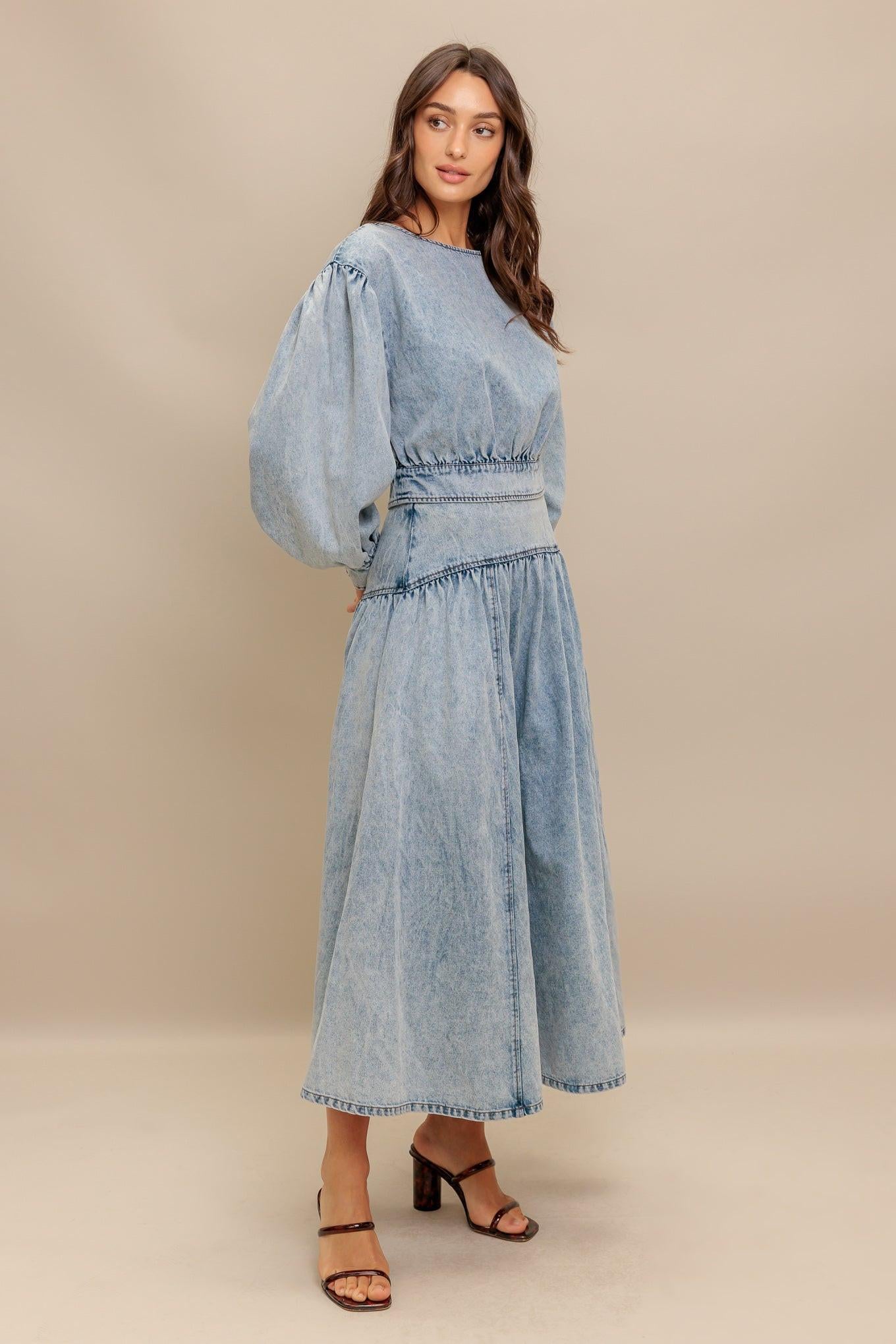 American Blend Denim Midi Skirt