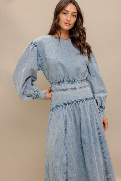 American Blend Denim Midi Skirt