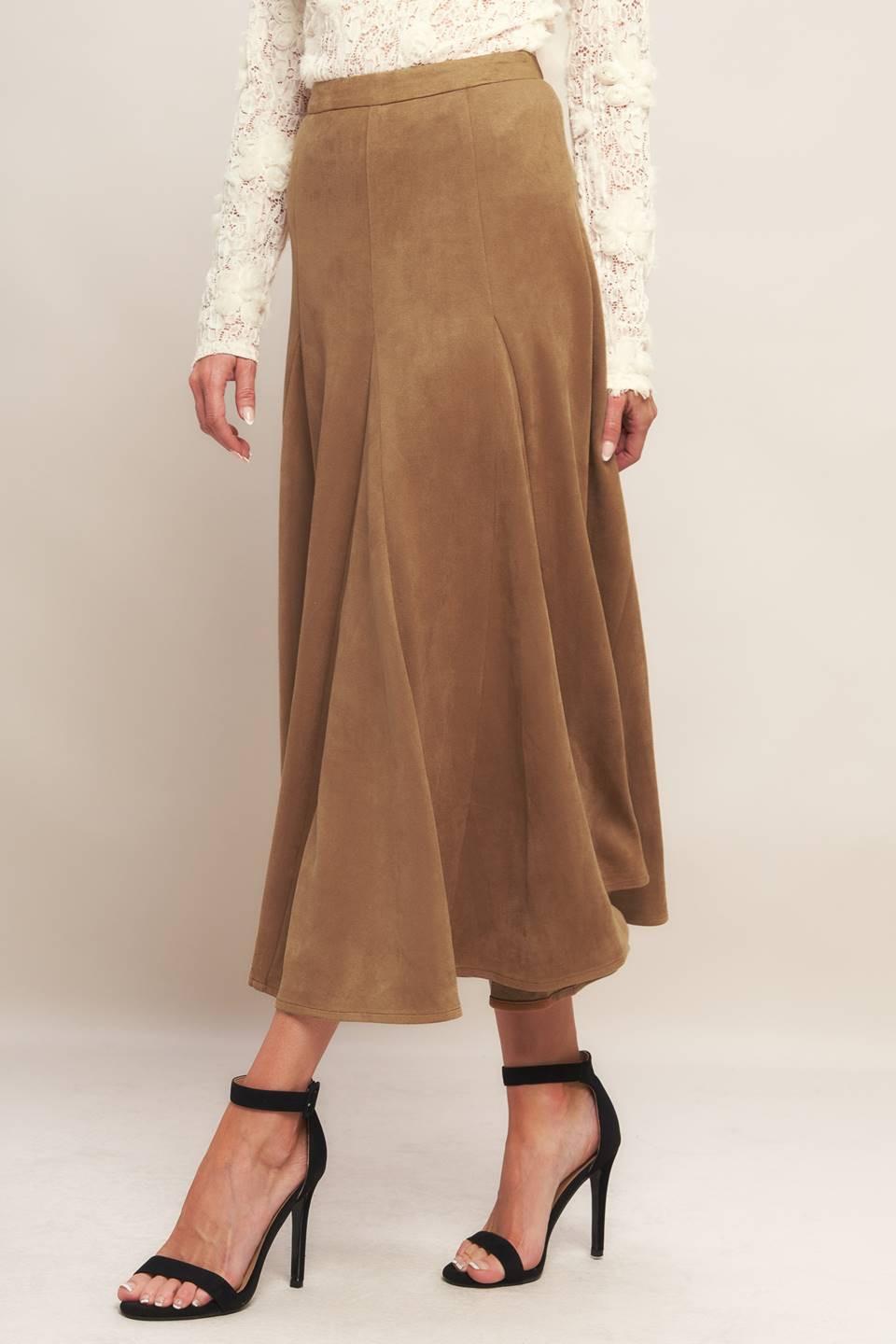 Urban Chic Faux Suede Midi Skirt