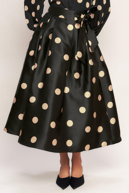 Moonlight Dots Woven Full Midi Skirt