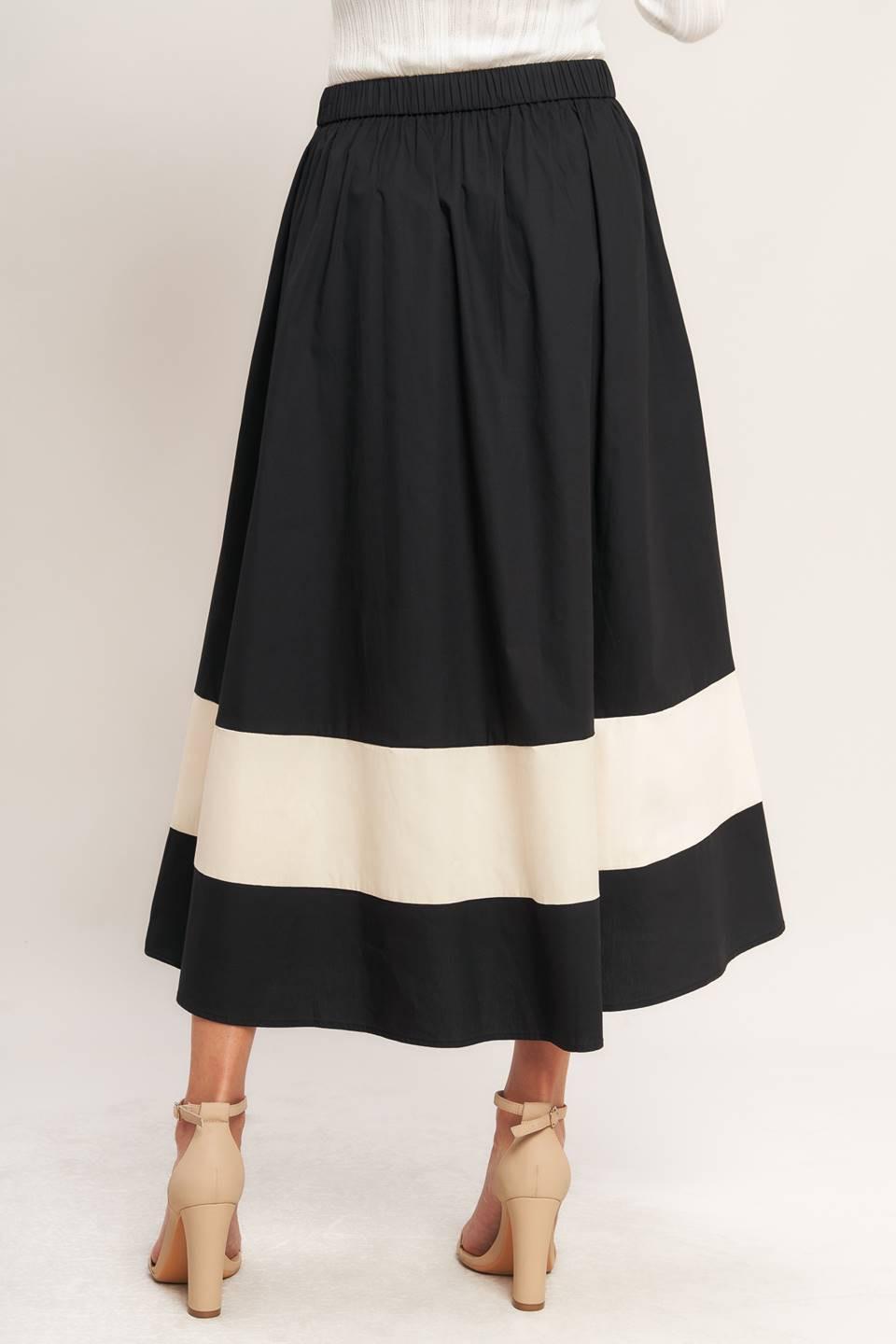 Gallery Contrast Full Midi Skirt
