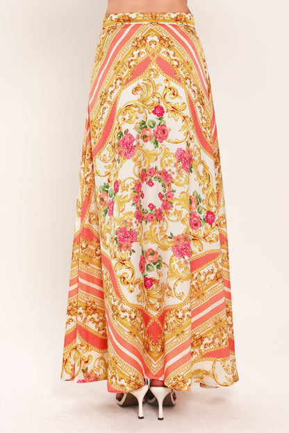 Luxe Love Story Woven Midi Circle Skirt