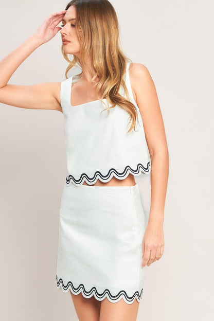 Urban Wave Woven Mini Skirt