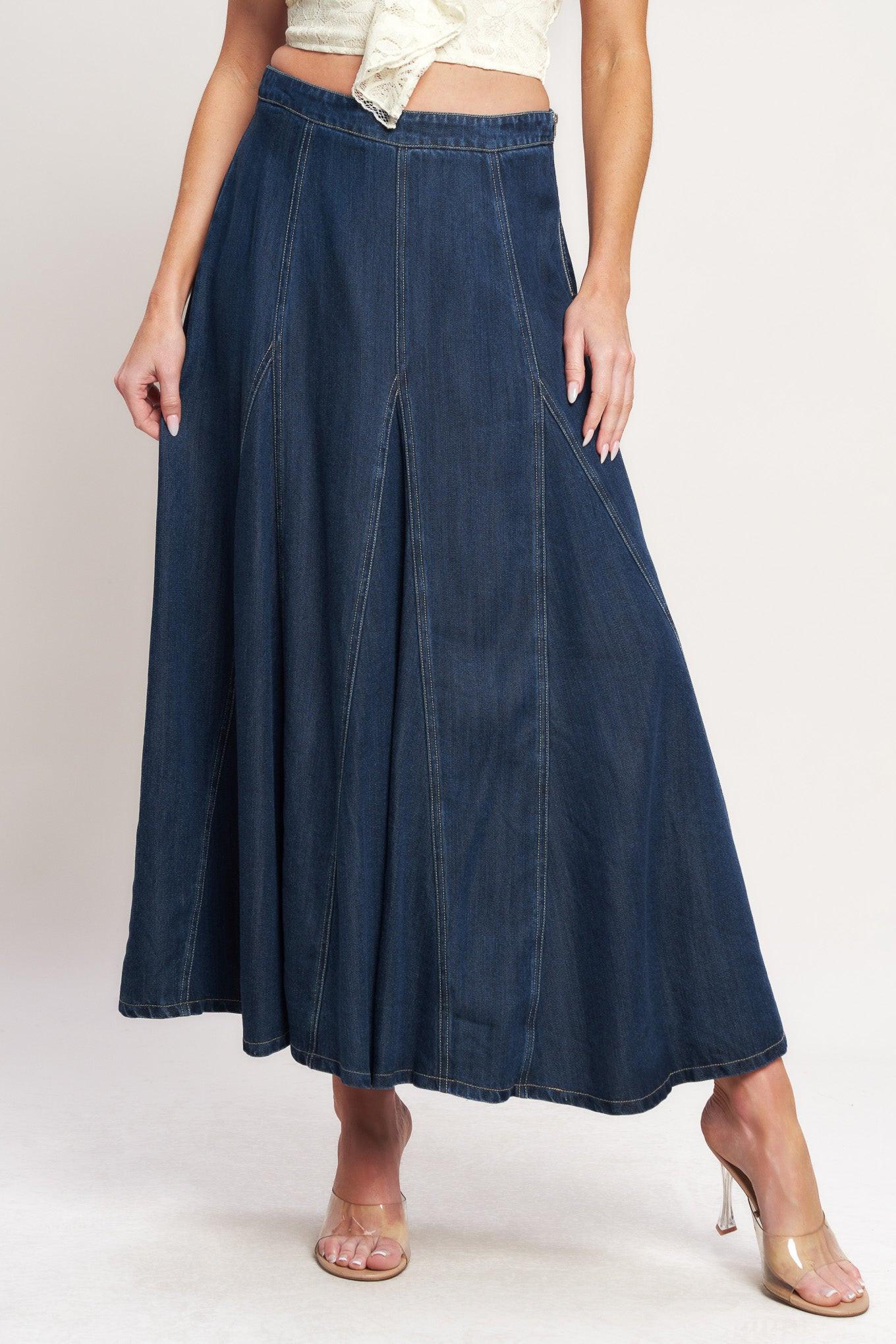 Denim Balance Woven Circle Skirt