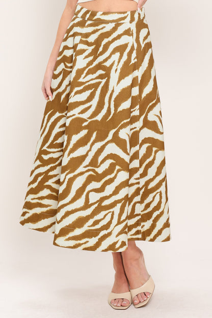 Terra Stripe Woven Midi Skirt