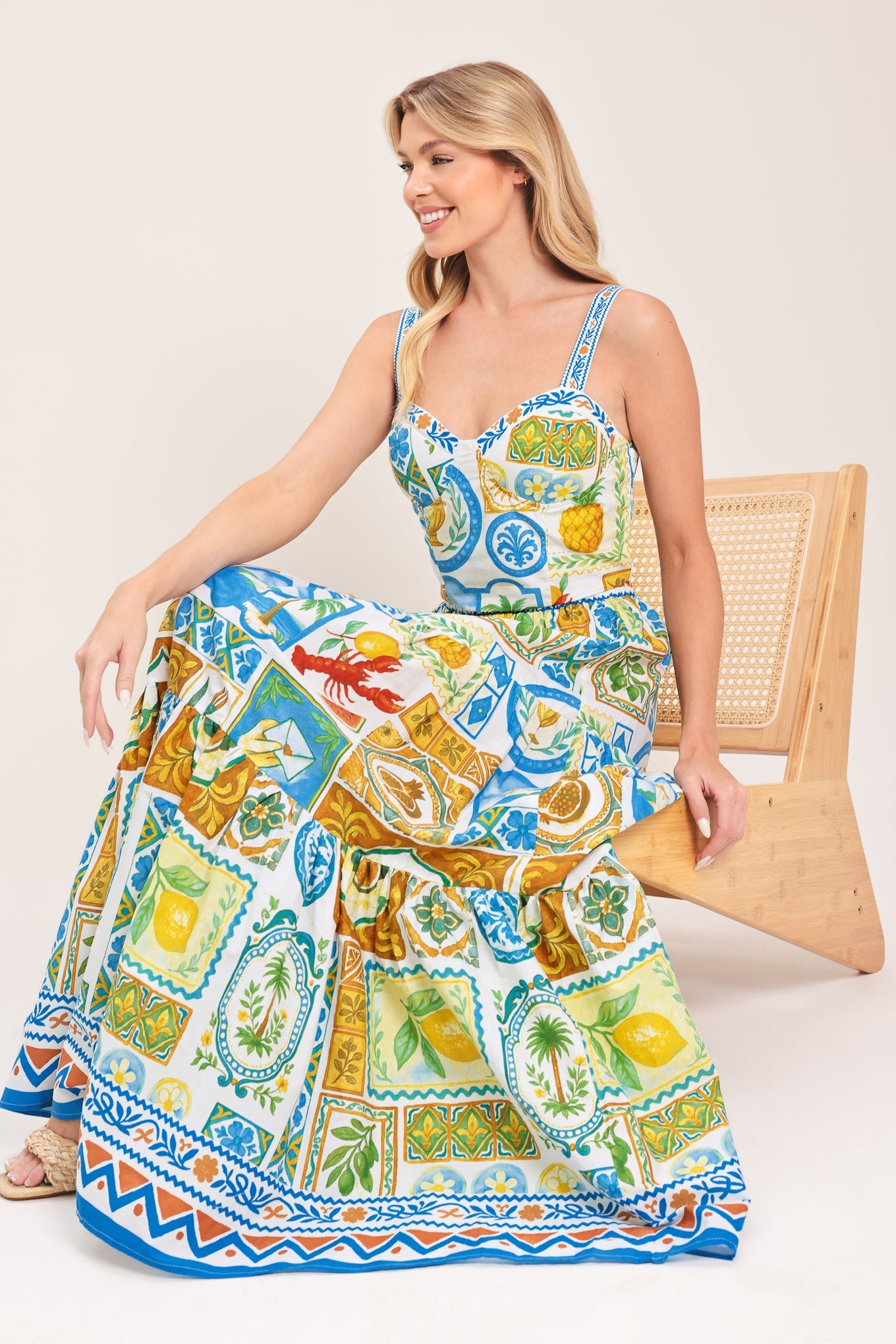 Sicilian Summer Woven Maxi Skirt