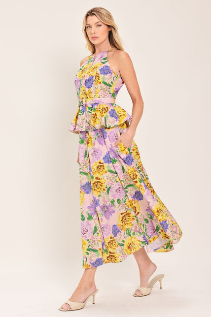 Blossom Market Woven Full Midi Skirt
