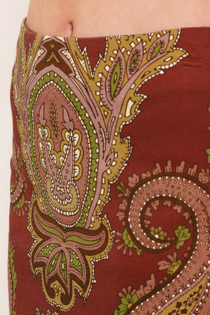 Rustic Medallion Woven Pencil Skirt