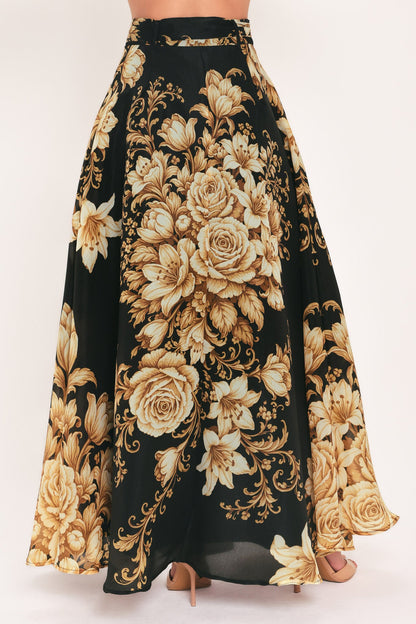Moonlit Garden Printed Maxi Skirt