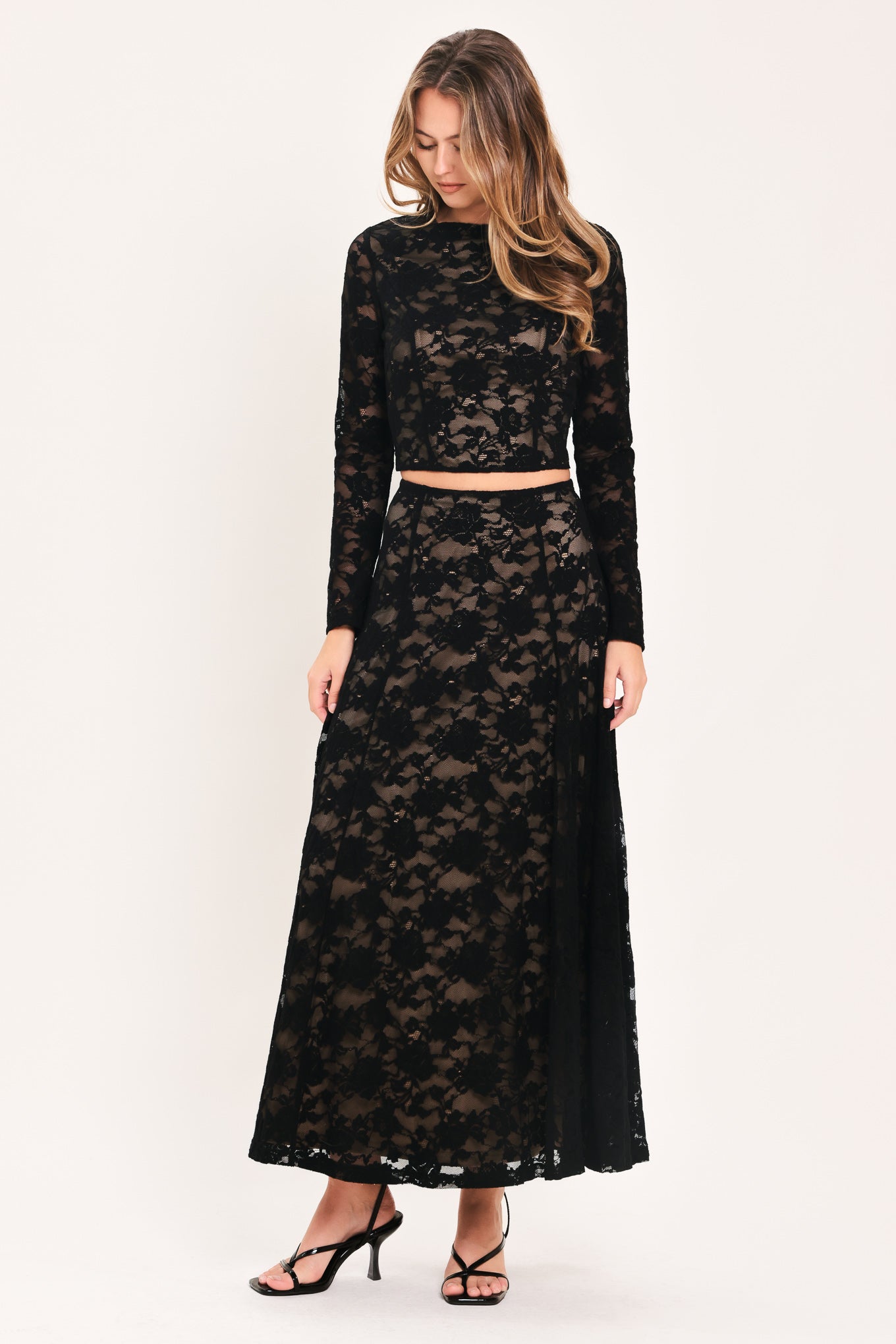 Noir Lace Moonrise Woven Lace Circle Skirt