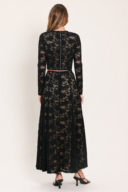 Noir Lace Moonrise Woven Lace Circle Skirt