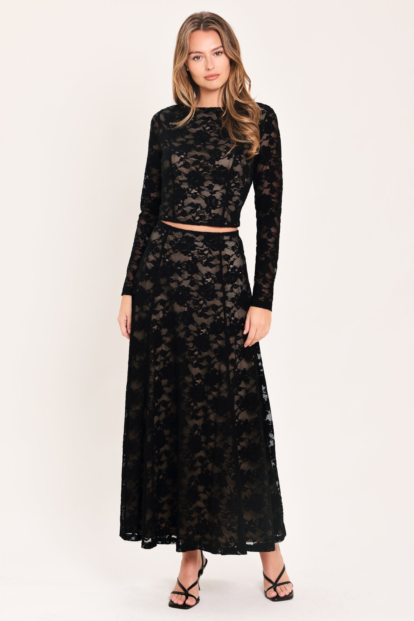 Noir Lace Moonrise Woven Lace Circle Skirt