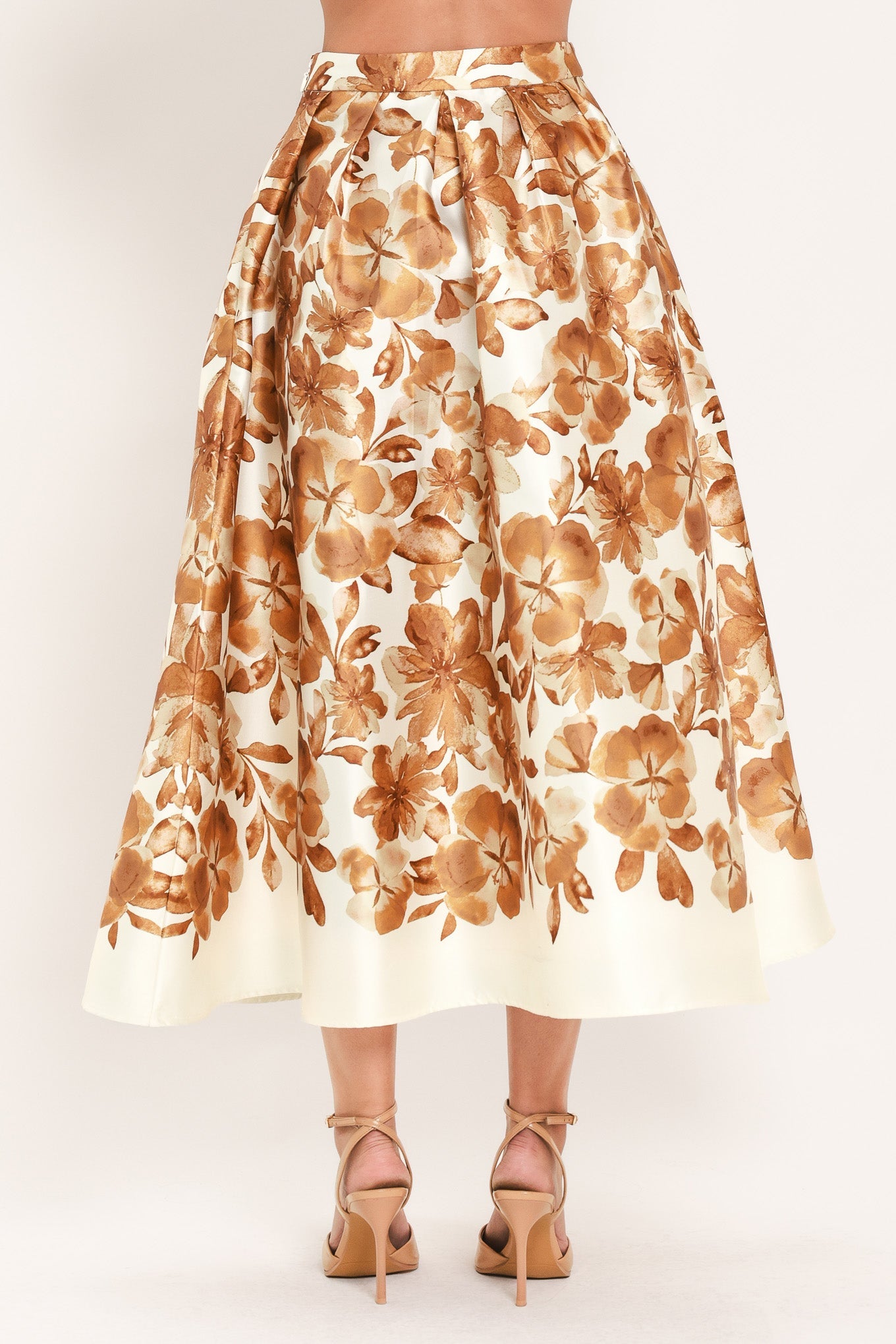 Butterscotch Garden Verse Woven Full Midi Skirt