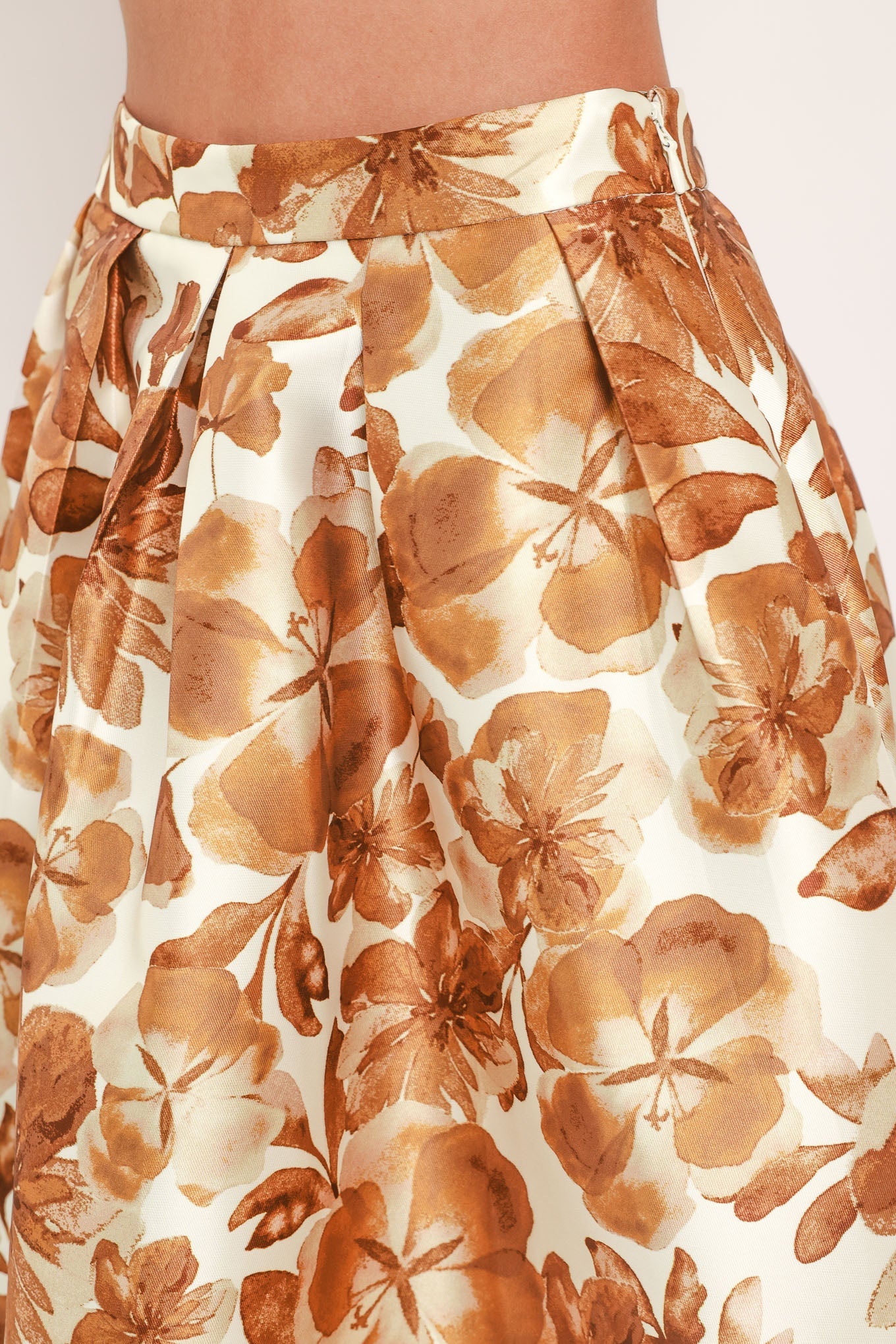 Butterscotch Garden Verse Woven Full Midi Skirt