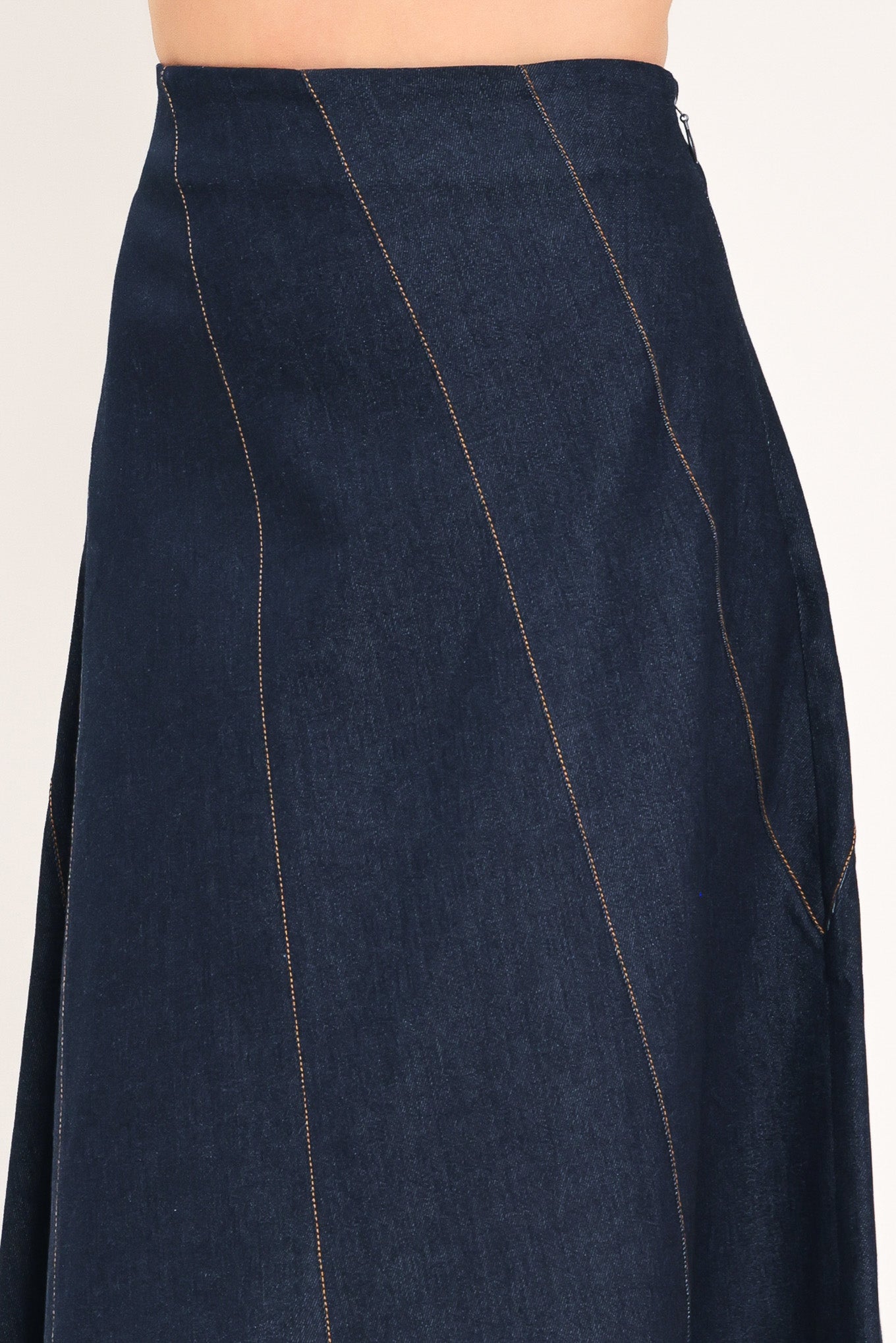 Indigo Sway Denim Ankle Skirt