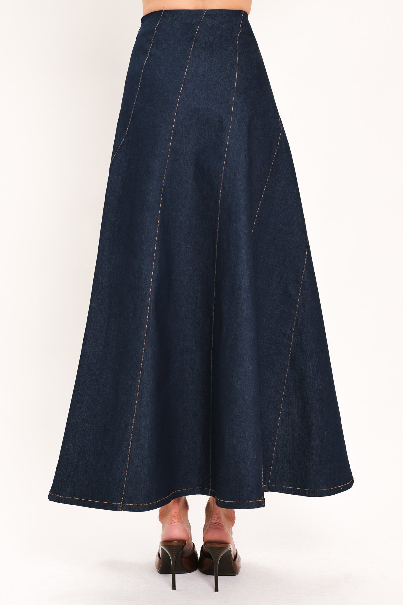 Indigo Sway Denim Ankle Skirt