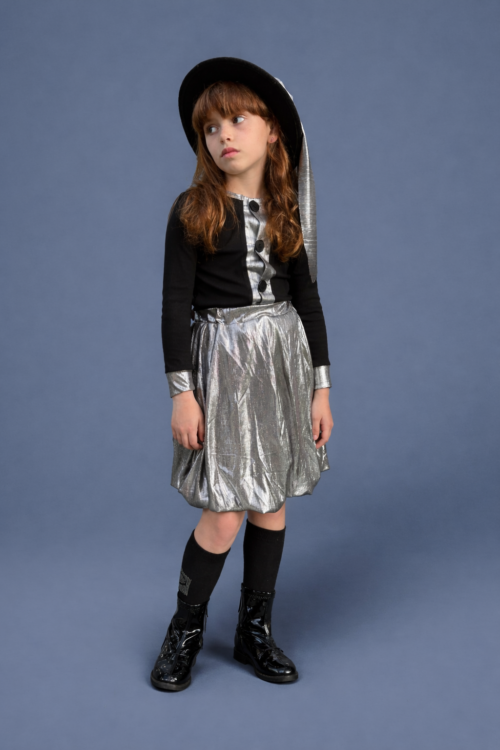 Metallic Cardigan-Style Shirt