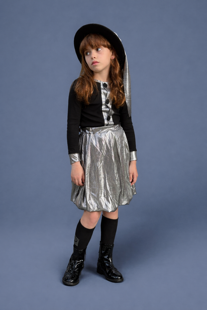 Metallic Cardigan-Style Shirt