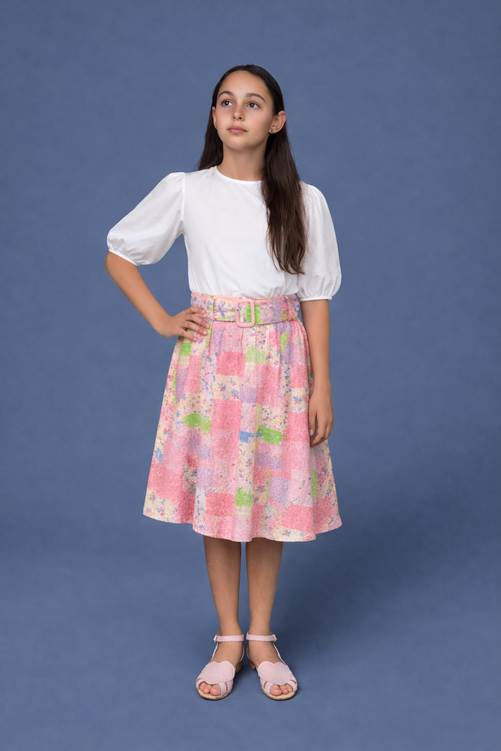 Pink Belted Skirt