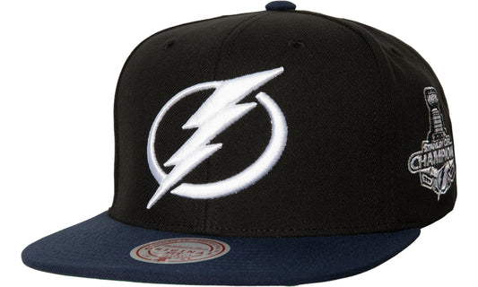 Men's Mitchell & Ness Nhl 2 Tone Side Patch Snapback Lightning - Black-Navy