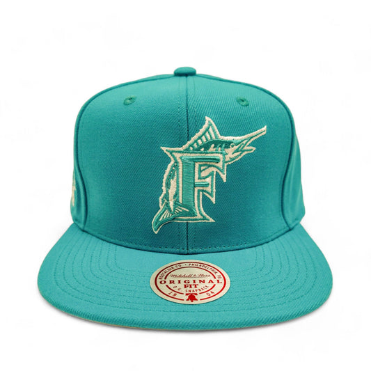 Mitchell & Ness Men's MLB Back To Basics Snapback Coop Marlins Snapback Caps