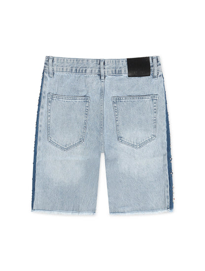 N.M.E NYC Enemy Army '97 Denim Shorts - Blue Wash
