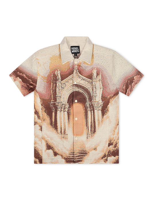 Rebel Minds Paradise Tapestry Button-Up - Khaki