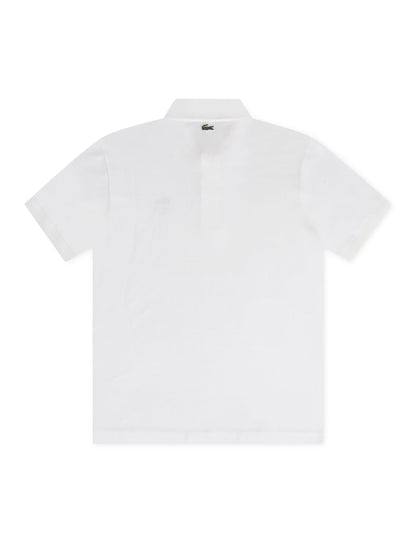 Lacoste Signature Print Polo Shirt - White