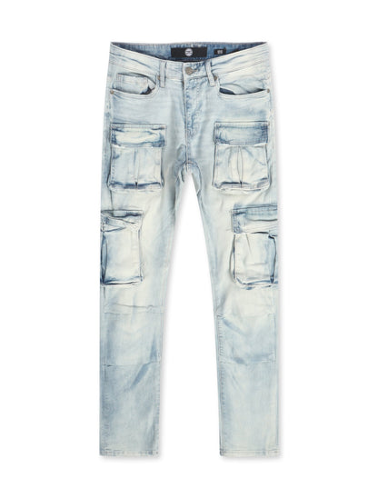 Jordan Craig Slim Cargo Jeans - Iced White
