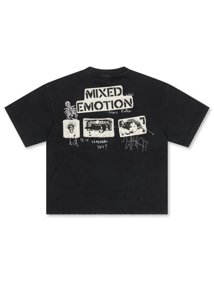 Mixed Emotion Stamped Tee - Black