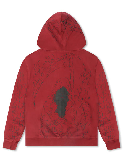 Revenge Tattoo Zip Jacket - Red/Black