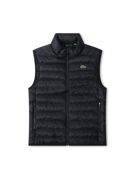 Lacoste Water Repellent Puffed Vest - Black