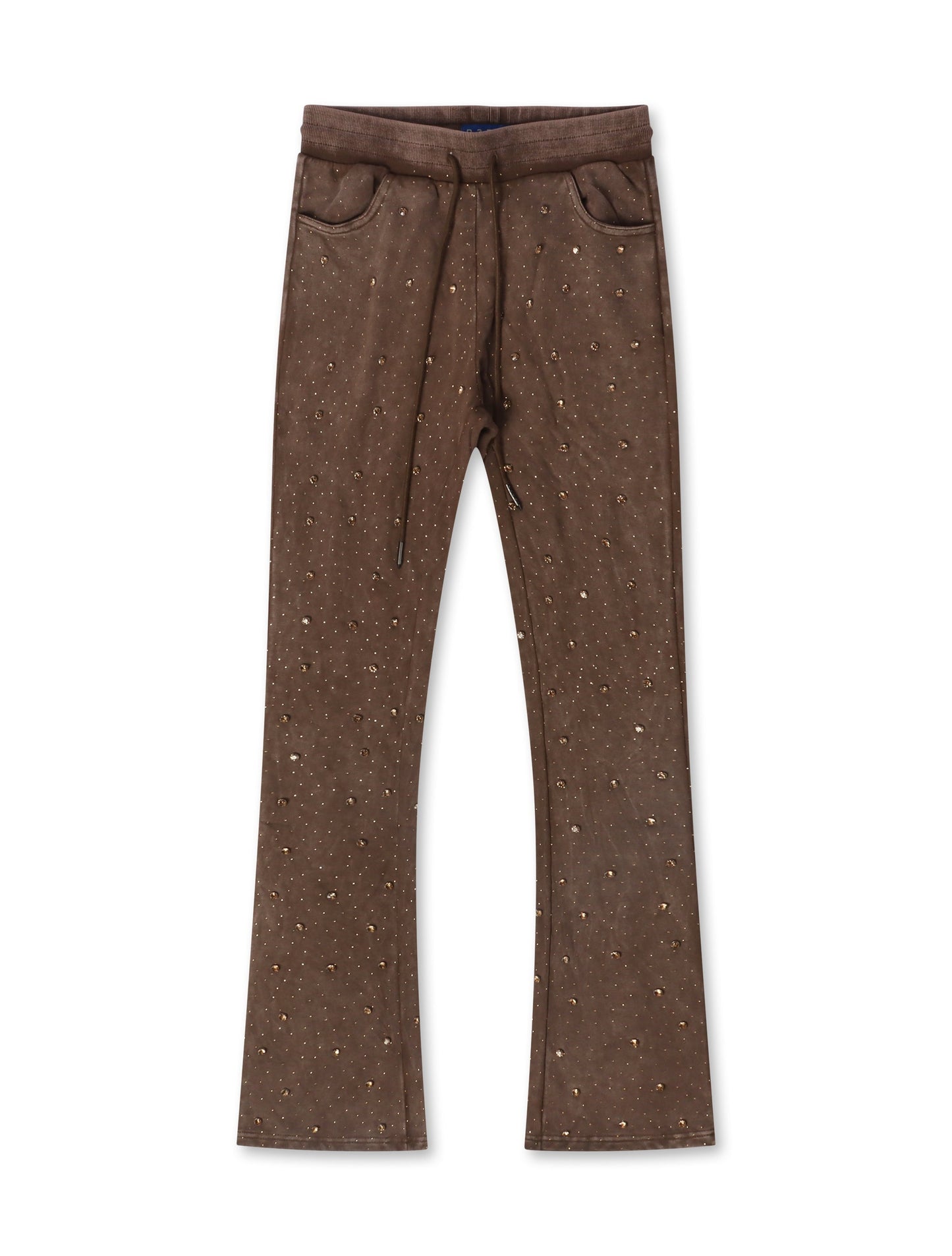 Rebel Denim Diamond Stacked Sweatpants - Brown