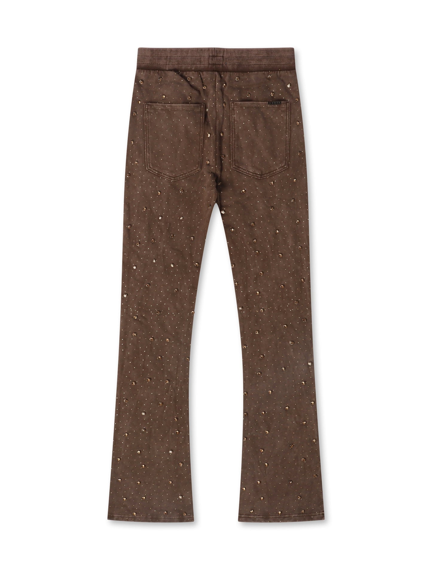 Rebel Denim Diamond Stacked Sweatpants - Brown