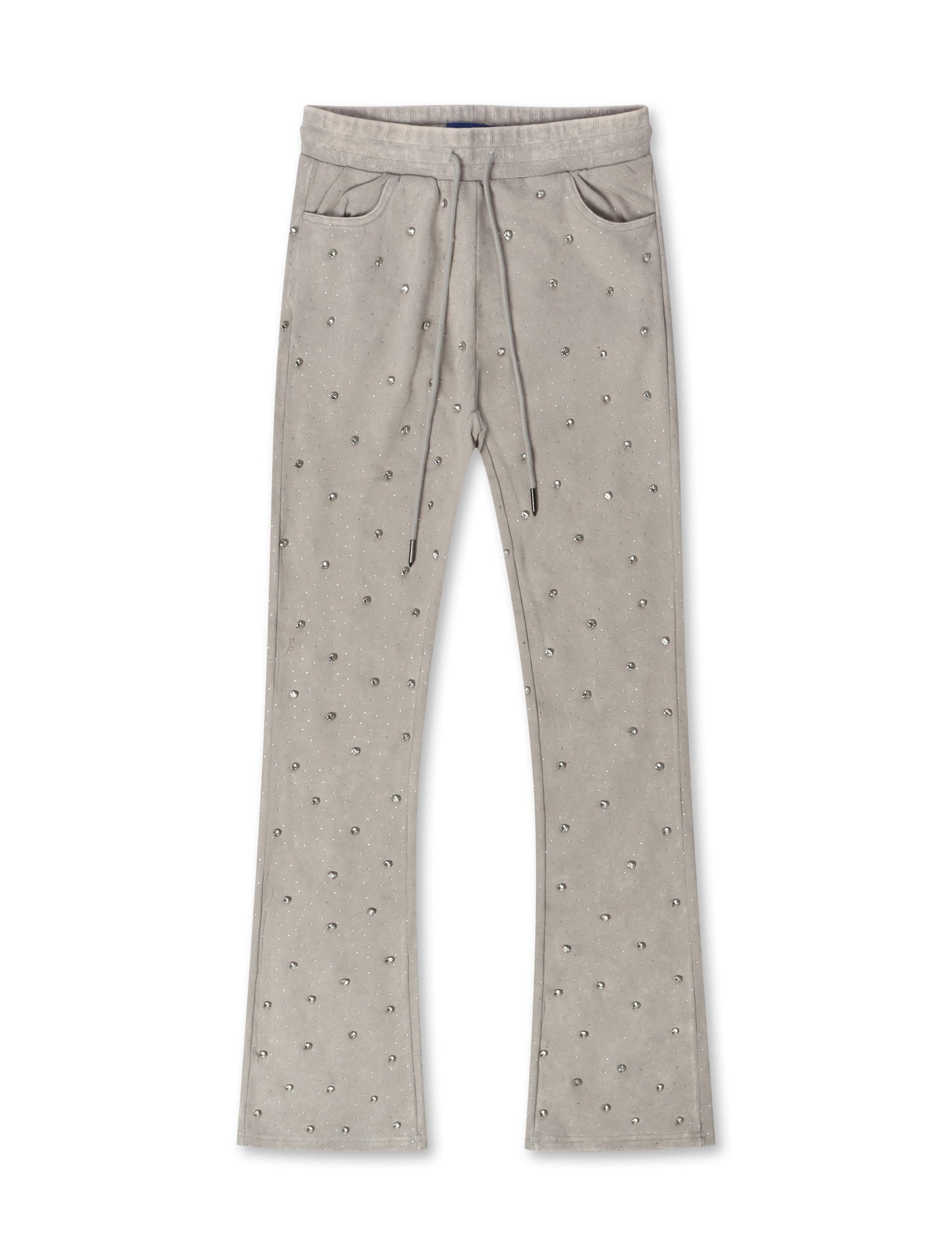 Rebel Denim Diamond Stacked Sweatpants - Grey