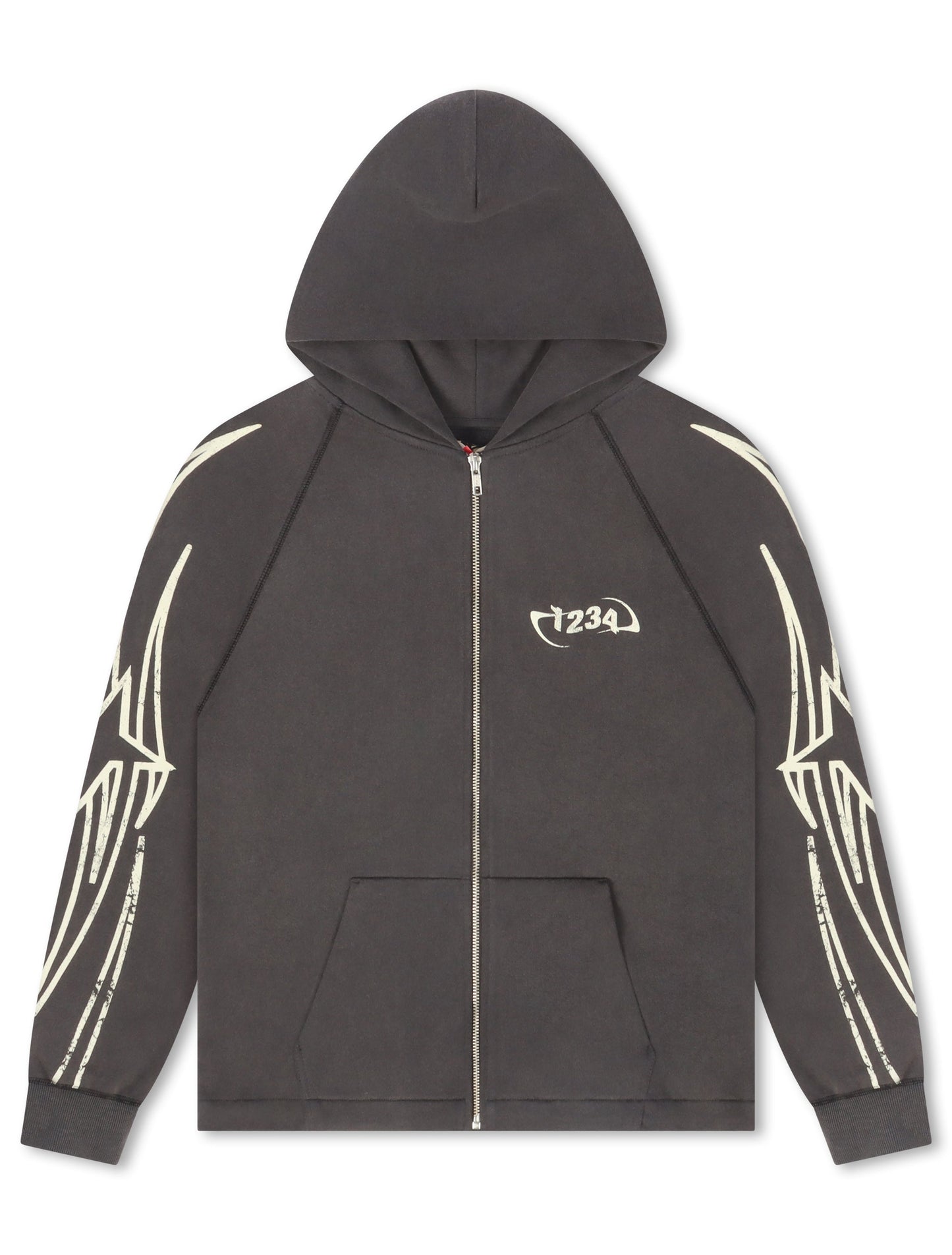 BLDG4 Streak Zip-up Hoodie - Charcoal Art