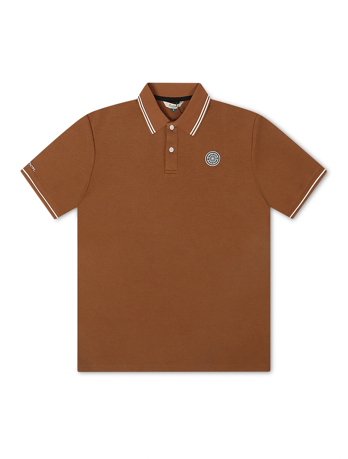 Malbon Fairway Applique Pique Polo - British Tan