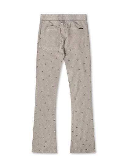 Rebel Denim Diamond Stacked Sweatpants - Grey