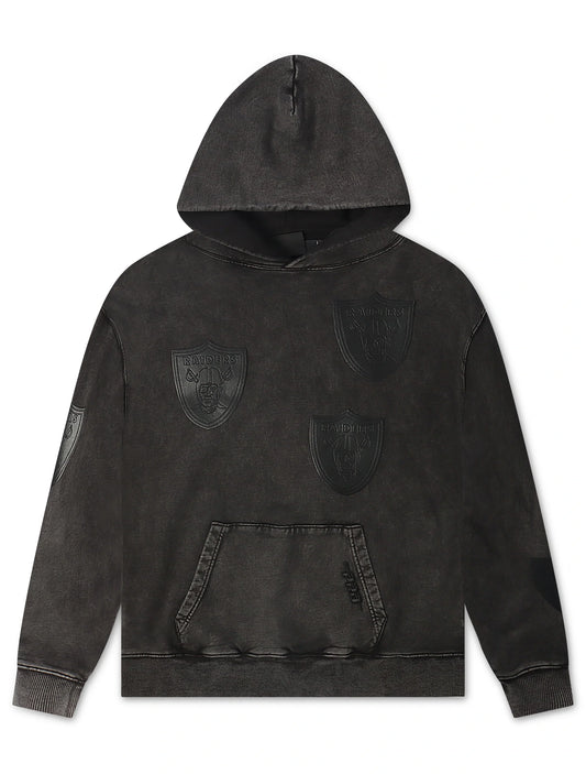 Pro Standard Raiders All Over Logo Hoodie - Washed Black