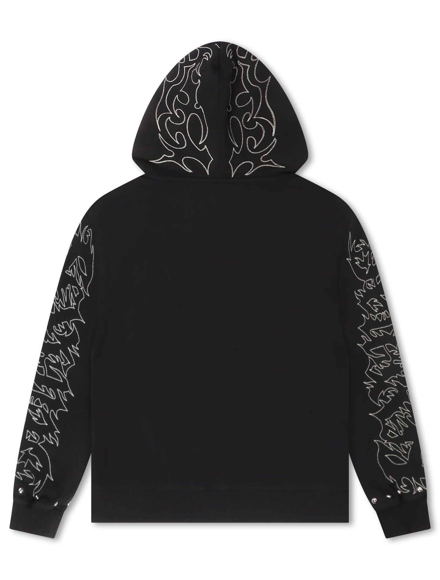 Revenge Tribal Skull Studded Zip-Up - Black/Silver