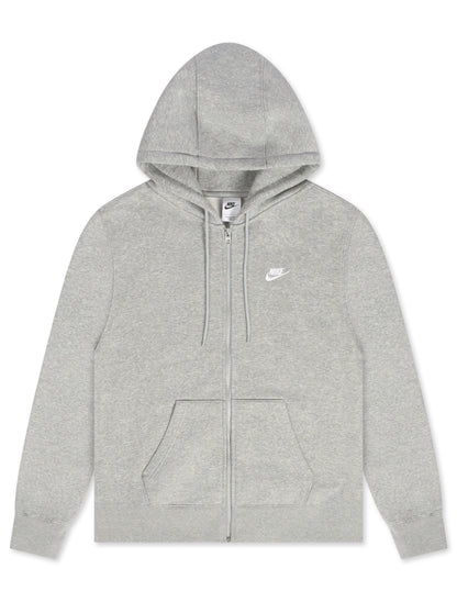 Nike Mens Full Zip Fleece Hoodie - Grey