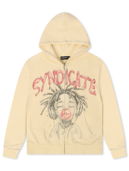 The Syndicate Youth Hoodie - Cream Wash