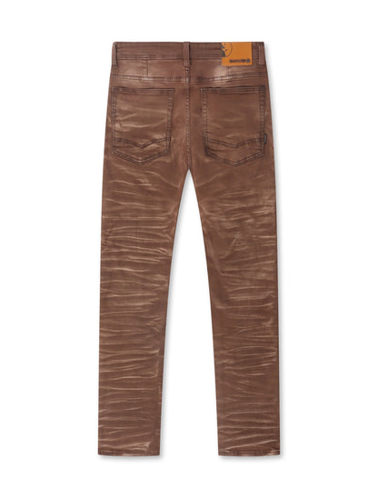 Makobi Distressed Straight Leg Jeans – Brown