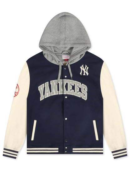 Mitchell & Ness Yankees Courtside Fleece Jacket - Navy
